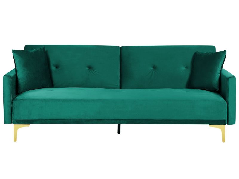 Sofa rozkładana Lucan Szmaragdowy Welur 1 szt.