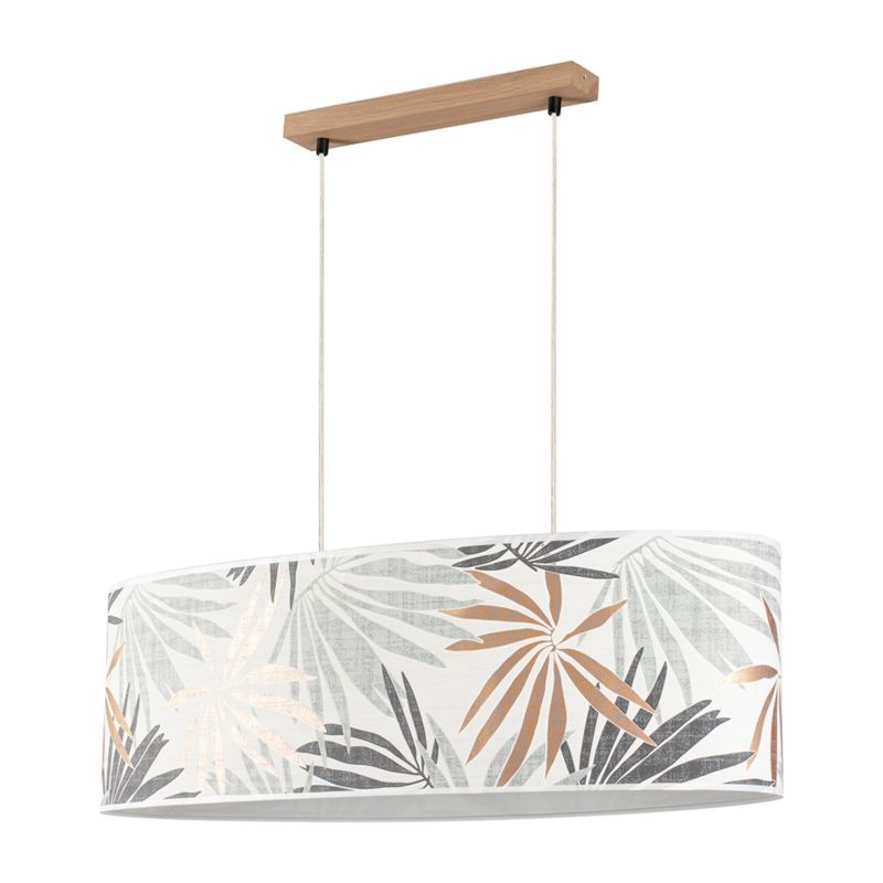 Drewniana Lampa Wisząca SPOT Light 2xE27 Max.40W Dąb Olejowany FSC z Wielokolorowym Abażurem, Polski Producent, 1 szt.