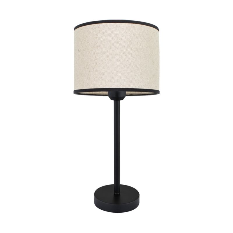 Lampa Stołowa SPOT Light 1xE27 Max.40W Eleganckie Połączenie Czerni i Beżowo Czarnego Lnu, Polski Producent, 1 szt.