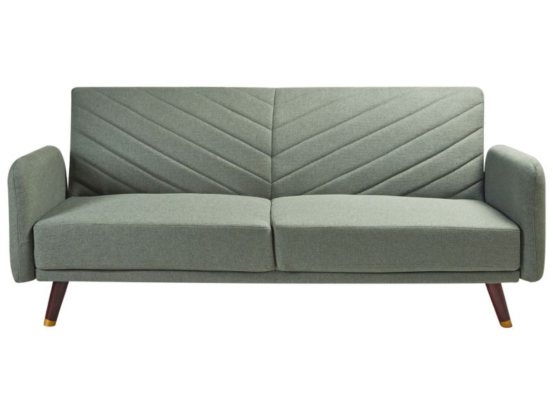 Sofa rozkładana Senja Jasnozielony Len syntetyczny 1 szt.