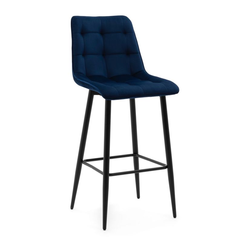 Hoker barowy tapicerowany New Home CHIC bluvel granatowy welurowy 1 szt.