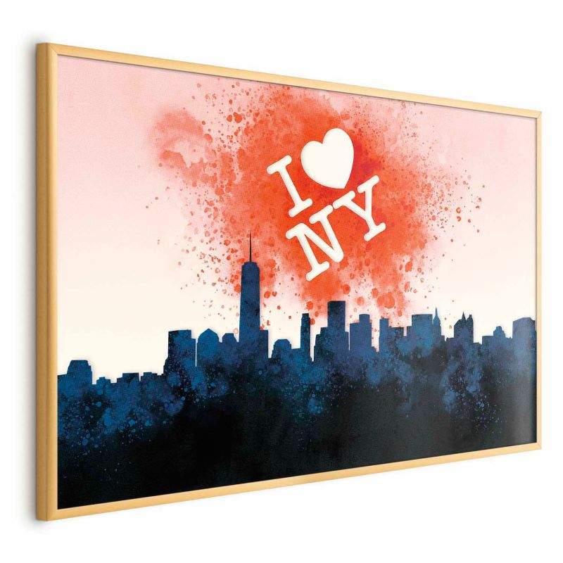 Plakat Artgeist I love NY 90x60 cm z ramą złotą 1 szt