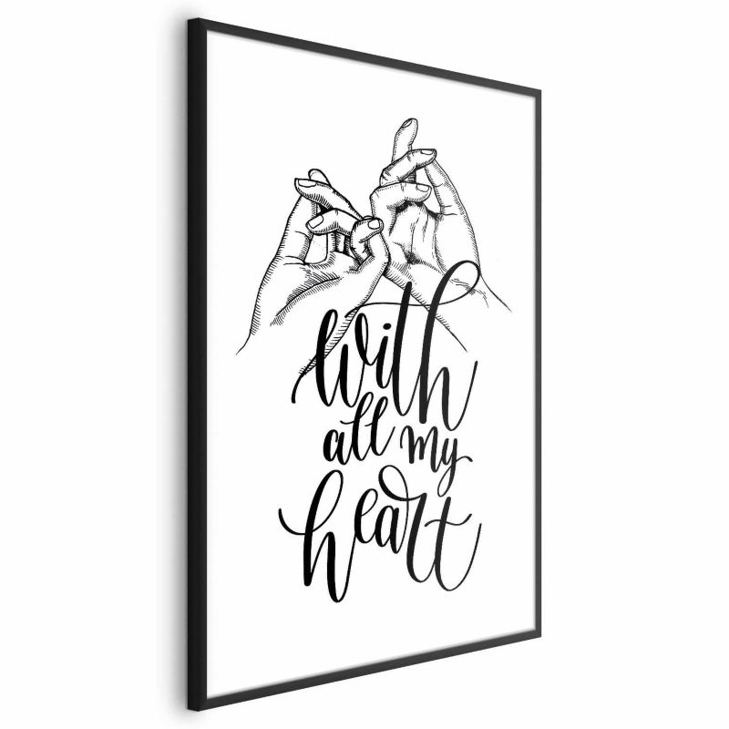 Plakat Artgeist All My Heart 21x30 cm z ramą czarną 1 szt
