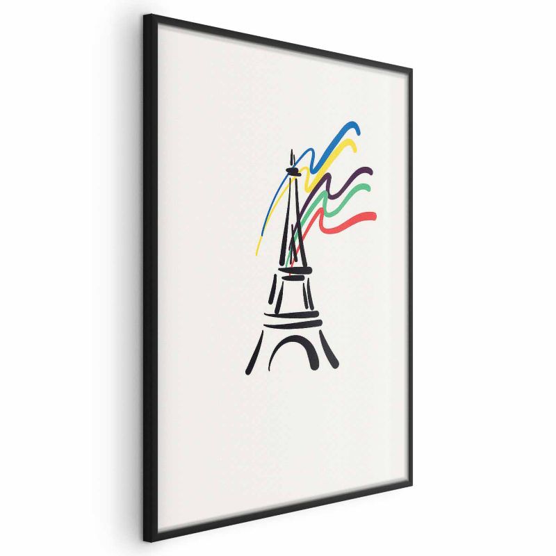 Plakat Artgeist Wieża Eiffla i kolory 29,7x42 cm z ramą czarną 1 szt