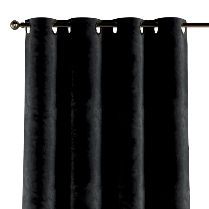 Zasłona na kółkach Dekoria 130x245 cm Velvet głęboka czerń 1 szt.