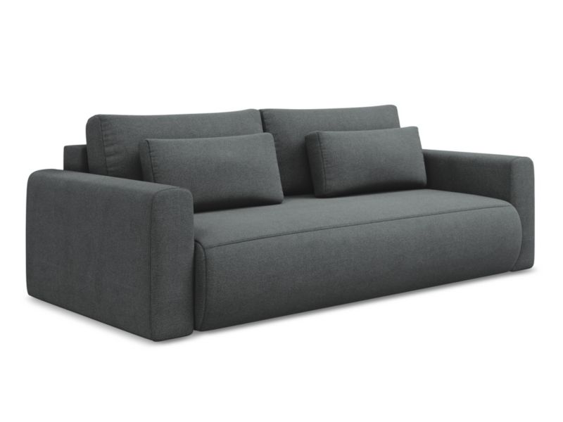 Kanapa 3-osobowa z funkcją spania Makamii Kapua z tkaniny strukturalnej 238x105 cm szary 1 szt.