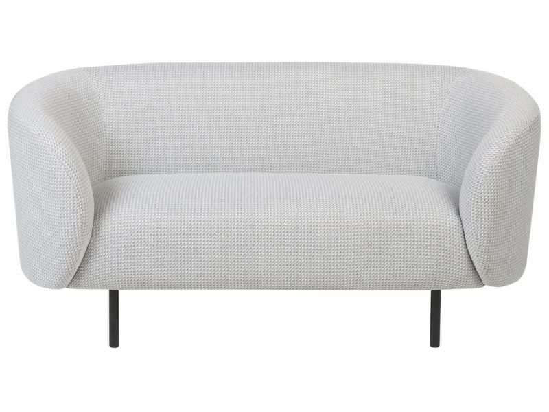 Sofa dwuosobowa tapicerowana czarno-biała Loen 1 szt.