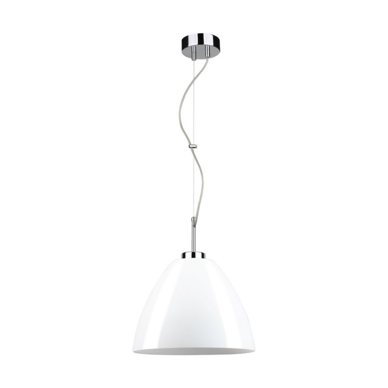 Lampa Wisząca SPOT Light 1xE27 Max.60W Kombinacja Chromu z Białym Szkłem, Polski Producent, 1szt.