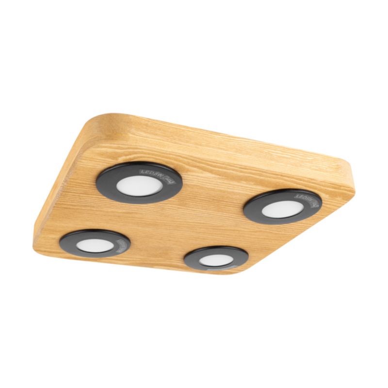 Lampa Sufitowa SPOT Light Sunniva 4xLED 5W Naturalne Drewno Sosnowe FSC, Polski Producent 1 szt.