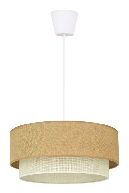 Lampa wisząca Duolla Boho 1 x E27 juta/biała juta