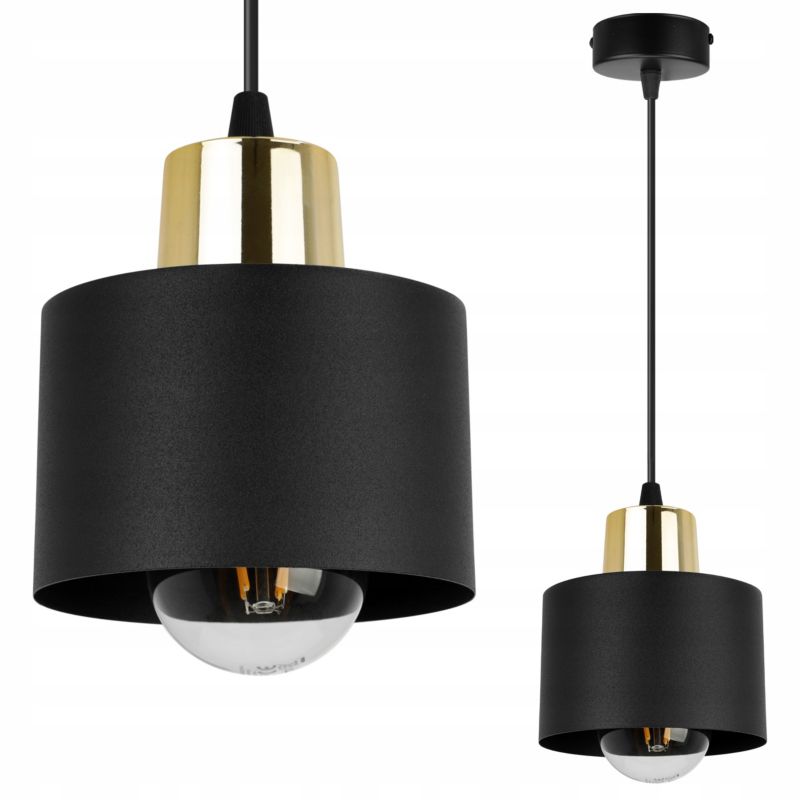 Lampa sufitowa wisząca Light Home LH Panta 1x E27 60W czarny/złoty 1szt.
