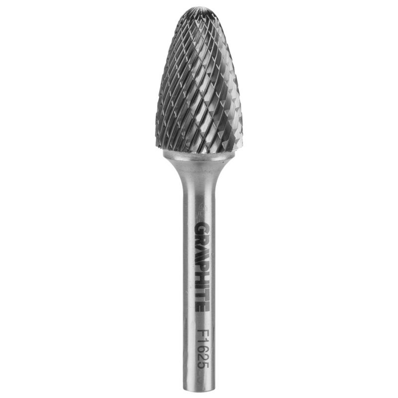 Frez do metalu GRAPHITE typ F (ostrołukowy zaokrąglony), 16 x 25 mm, trzpień 6 x 45 mm 1 szt