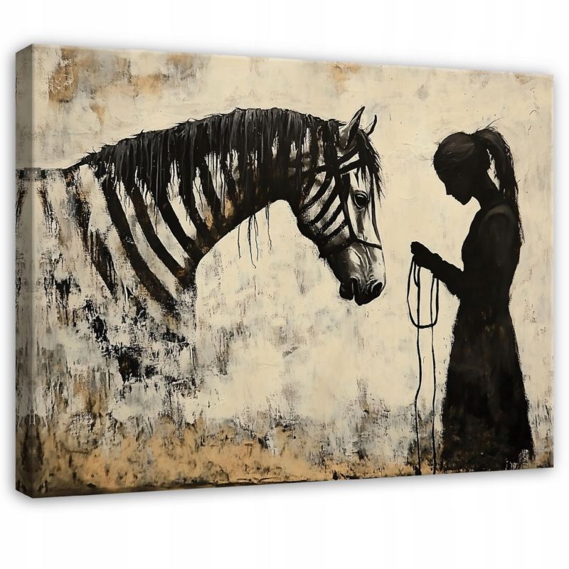 Obraz Canvas WALLARENA 100x70 cm Dekoracja Ścienna Do Sypialni Salonu Kuchni Abstrakcja Banksy 1 szt.