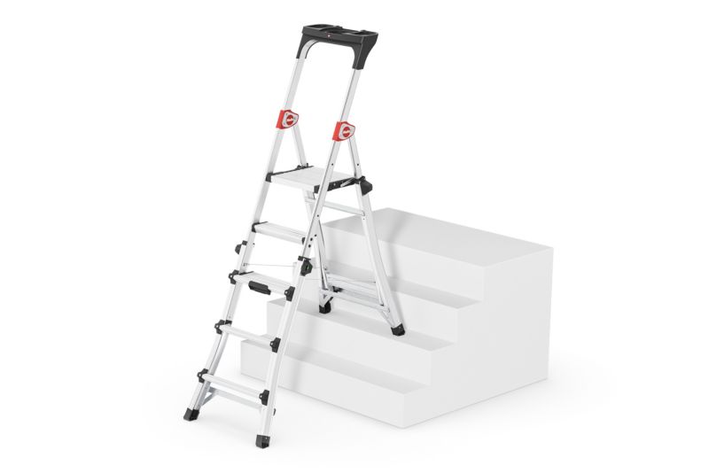 Drabina aluminiowa HAILO TL100 TopLine, 3-5 stopniowa, teleskopowa, na schody, 1 szt.