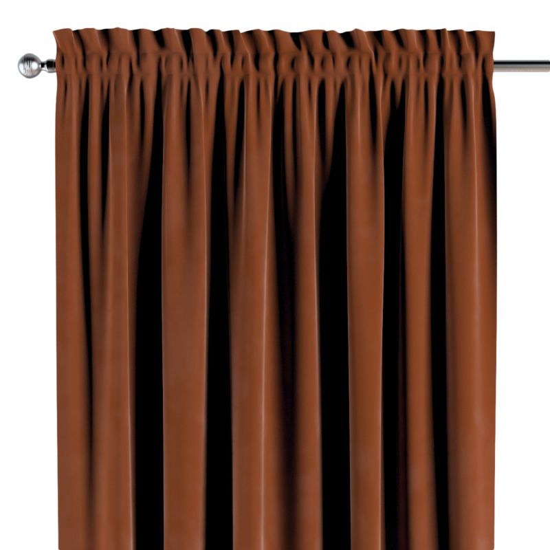 Zasłona na kanale z grzywką Dekoria 130x245 cm Velvet karmelowy 1 szt.