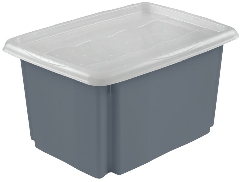 Pojemnik GoodHome Burnham z pokrywką 45 l szary