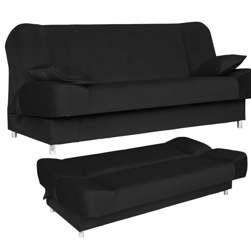 Sofa do salonu rozkładana z poduszkami Family Meble Sara czarna 1szt