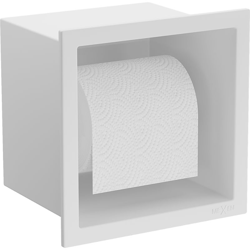 Uchwyt na papier toaletowy ścienny Mexen X-Wall-P biały 16,2x16,2 cm 1 szt.