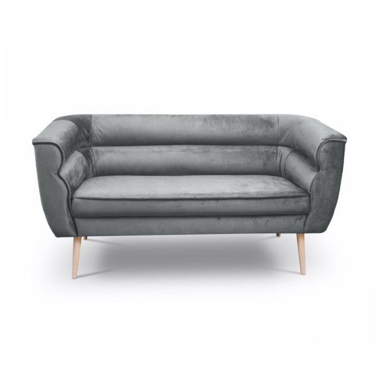 Sofa dwuosobowa Bettso Maro na drewnianych nogach w stylu skandynawskim szary 1szt.