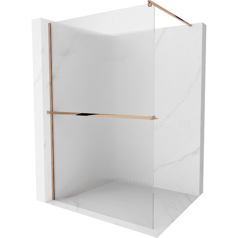 Ścianka prysznicowa walk-in Mexen Kioto+ różowe złoto 140x200 cm 800-140-121-60-09 1 szt.
