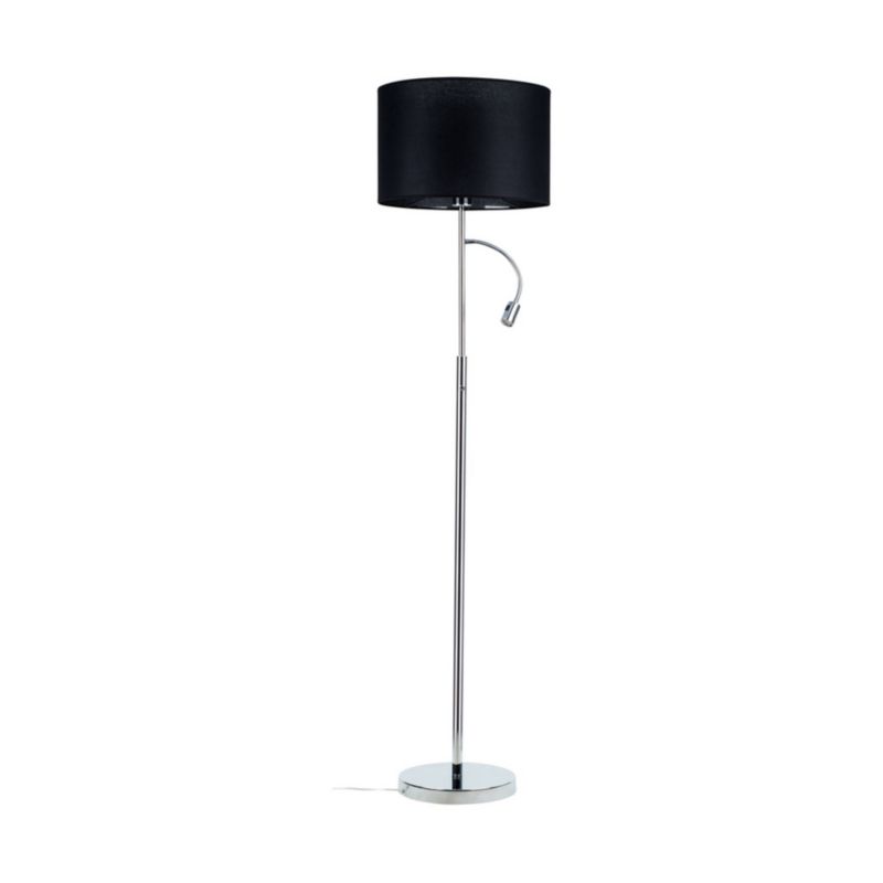 Lampa Podłogowa SPOT Light 1xE27 Max.60W 1xLED Zintegrowany 3W Połączenie Chromu i Czerni, Polski Producent, 1 szt.