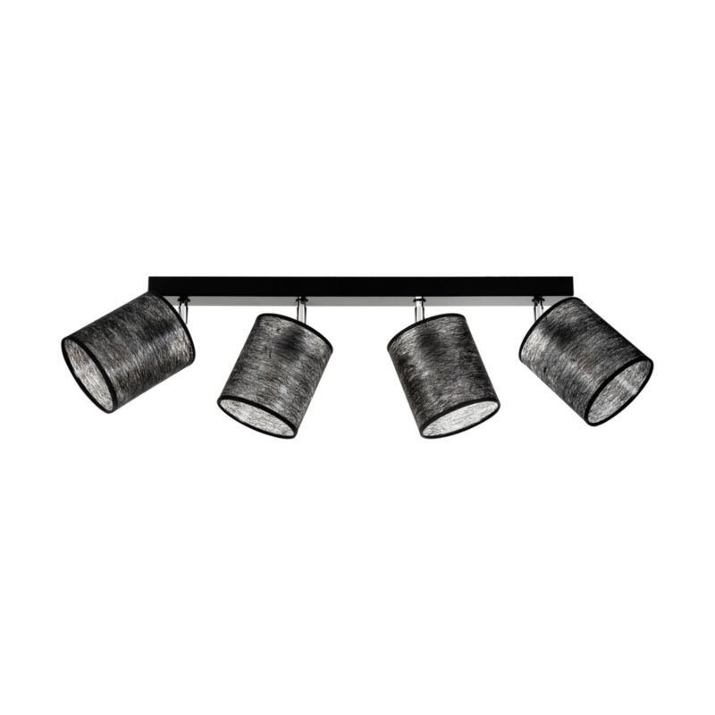 Lampa Sufitowa SPOT Light 4xE27 Max.25W Klasyczna Czerń w Połączeniu z Czarnymi Abażurami, Polski Producent, 1 szt.