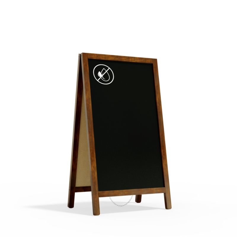 Potykacz stojak reklamowy kredowy 78x44 cm ALLboards rama klasyczny brąz 1 szt.