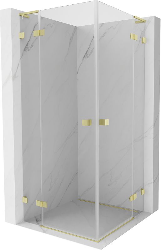 Kabina prysznicowa Mexen Lunar L Duo uchylna 90 x 90 cm transparent złota szczotkowana 1 szt.