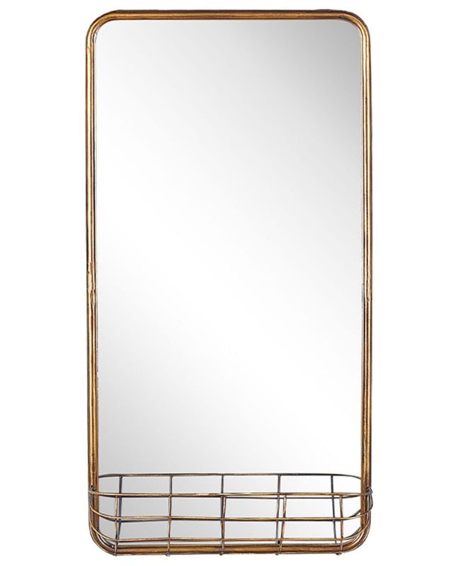 Lustro ścienne Macon 40 cm 80 cm Metal Złoty 1 szt.