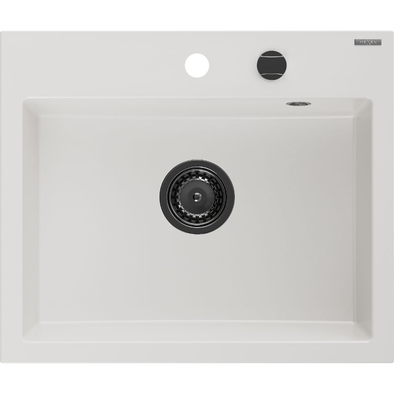 Zlewozmywak wpuszczany Mexen Oscar 1-komorowy biały 580x490 mm - 6519581000-20-G 1 szt.