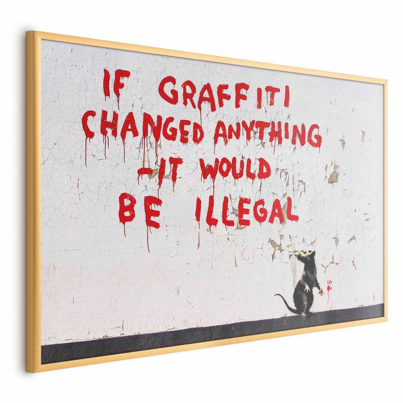 Plakat Artgeist Cytat graffiti 90x60 cm z ramą złotą 1 szt