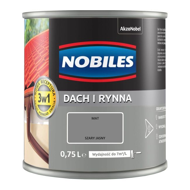 Emalia Nobiles Dach i Rynna szary jasny 0,75 l