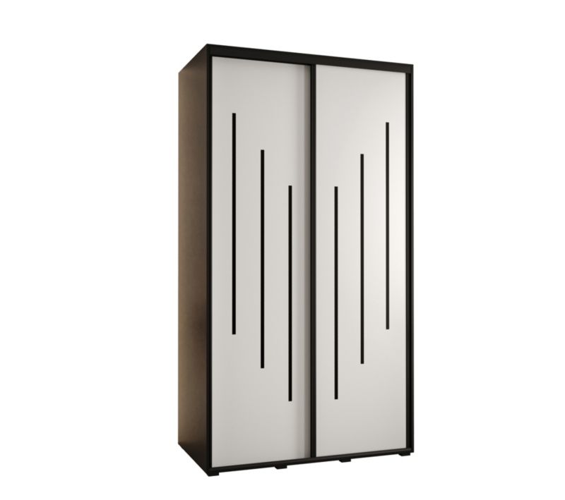 Szafa przesuwna Abiks DAVOS 8 wysoka szer.130cm gł.45cm czarny/biały/czarny 1szt.