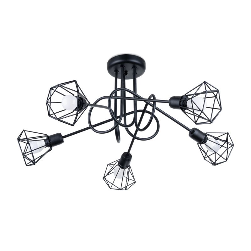 Żyrandol Sollux Lighting ARTEMIS 5S czarny 1 szt.