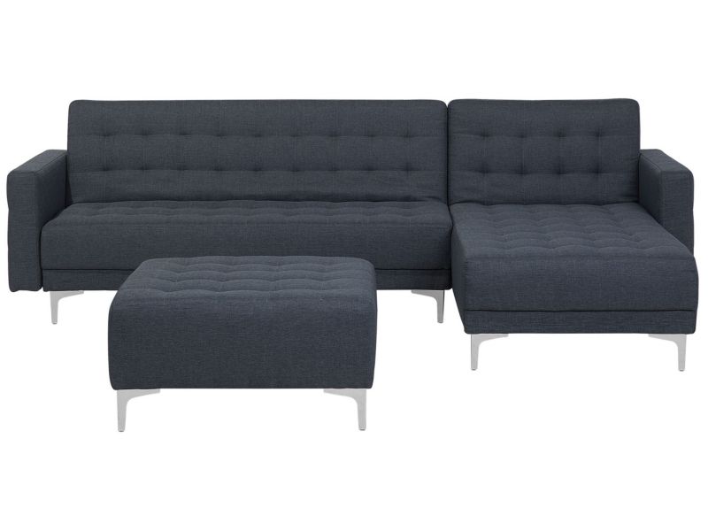 Sofa narożna z otomaną Aberdeen Ciemnoszary Lewostronny 1 kpl