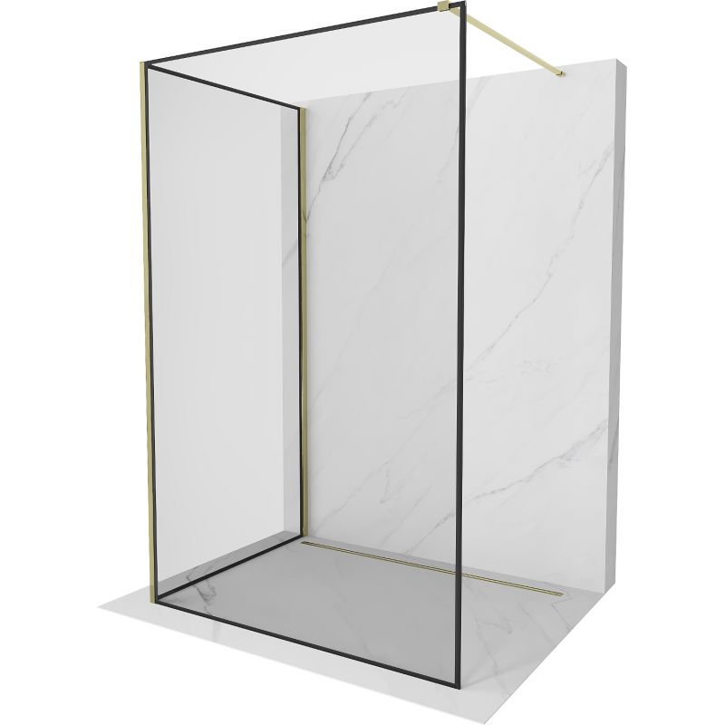 Ścianka prysznicowa Mexen Kioto czarny wzór złoty 90x80 cm 800-090-212-50-70-080 1 szt.