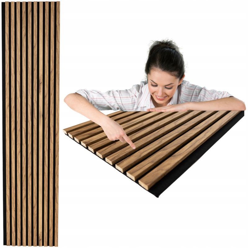 Lamele Ścienne na Filcu SunWood Panel Dekoracyjny 10 lameli Dąb Catania 275x46cm 1 szt.