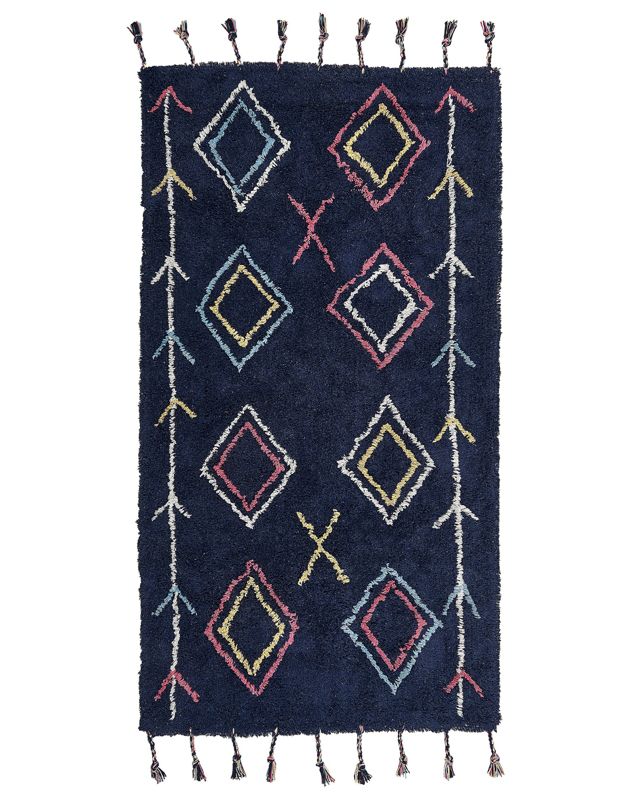 Dywan bawełniany 80 x 150 cm czarny Corum 1 szt.
