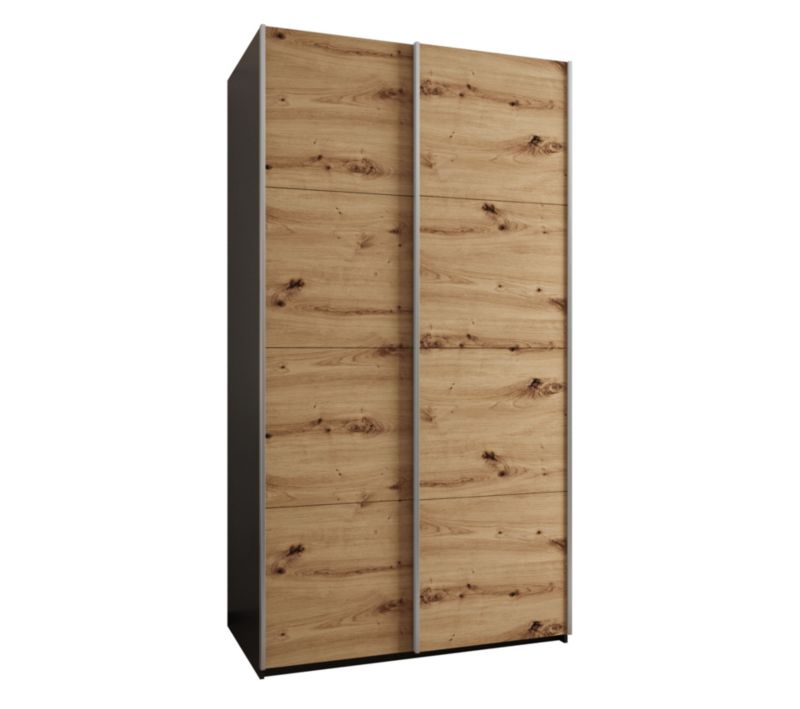 Szafa przesuwna Abiks LUX wysoka szer.140cm czarny/artisan/srebrny 1szt.