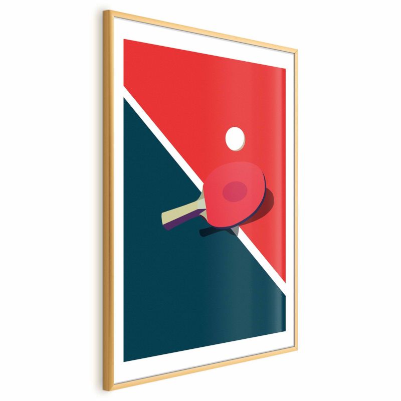 Plakat Artgeist Tenis stołowy 29,7x42 cm z ramą złotą 1 szt