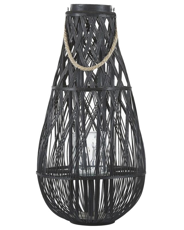Lampion Tonga Drewno Czarny 1 szt.
