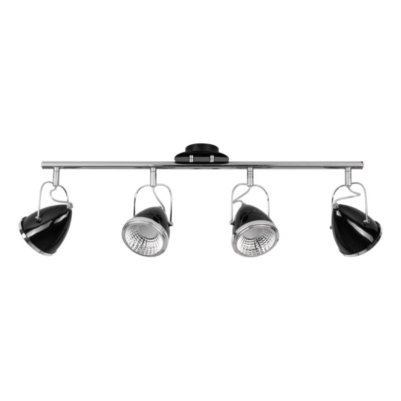 Lampa Sufitowa SPOT Light 4xGU10 LED 6W Kombinacja Chromu i Czerni w Klasycznym Stylu, Polski Producent, 1 szt.