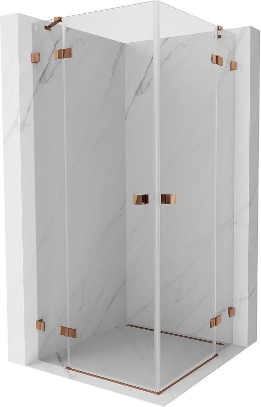 Kabina prysznicowa Mexen Lunar Duo uchylna 90 x 90 cm transparent różowe złoto 1 szt.