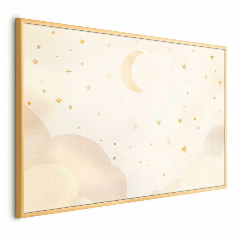 Plakat Artgeist Rozgwieżdżona noc 90x60 cm z ramą złotą 1 szt