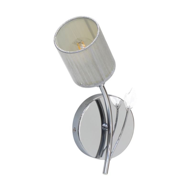 Kinkiet SPOT Light 1xE14 Max.9W Eleganckie Połączenie Chromu z Srebrnym Abażurem, Polski Producent, 1 szt.