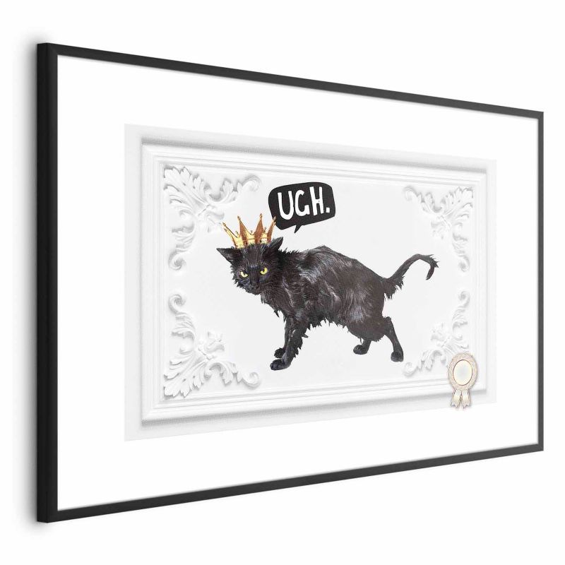 Plakat Artgeist Kot w koronie 90x60 cm z ramą czarną 1 szt