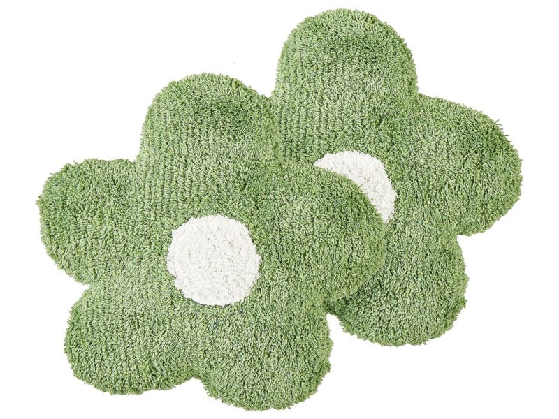 Zestaw 2 poduszek Dla dzieci Wzór kwiatowy Sorrel Bawełna 30 x 30 cm Zielony 1 par.