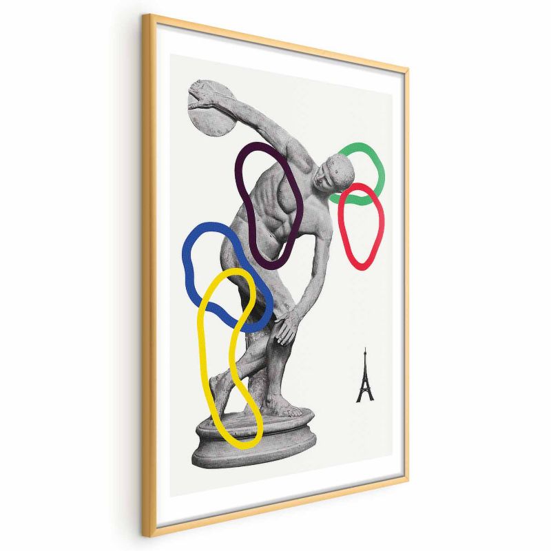 Plakat Artgeist Rzut dyskiem 60x90 cm z ramą złotą 1 szt