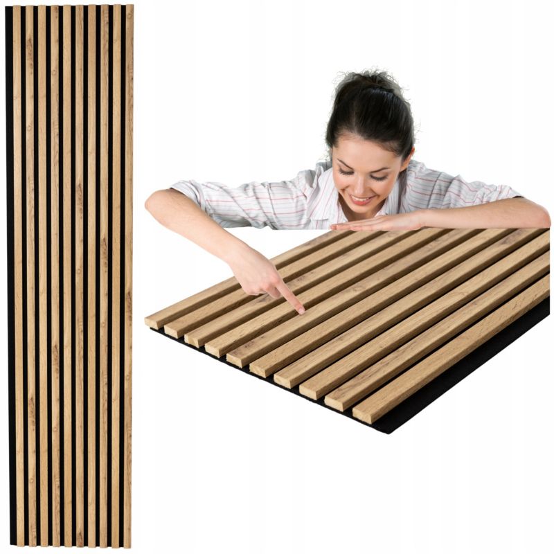 Lamele na Filcu SunWood Ścienne 275x46cm Dekoracyjne 10 lameli Dąb Naturalny Dąb Wotan 1 szt.