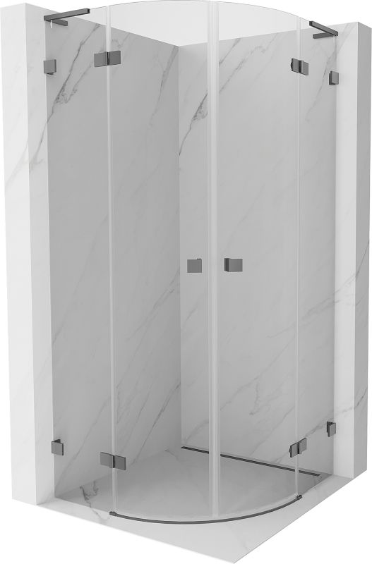 Kabina prysznicowa Mexen Lunar L półokrągła uchylna 100 x 100 cm transparent gun metal 1 szt.